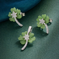 Flora Mint Set in 92.5 Silver