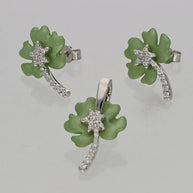 Flora Mint Set in 92.5 Silver