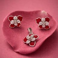 Flora Rouge Set in 92.5 Silver