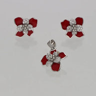Flora Rouge Set in 92.5 Silver