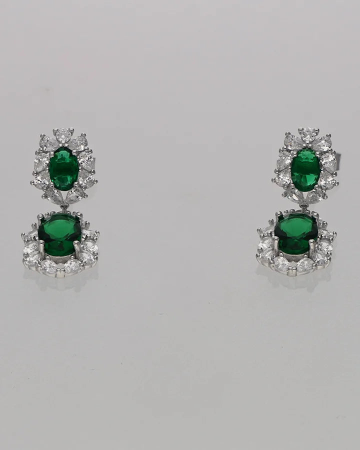 Emerald Drop Set in 92.5 Silver