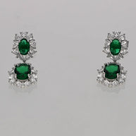 Emerald Drop Set in 92.5 Silver