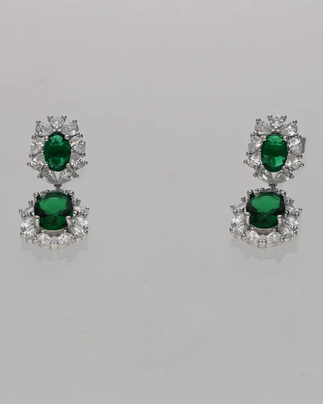 Emerald Drop Set in 92.5 Silver