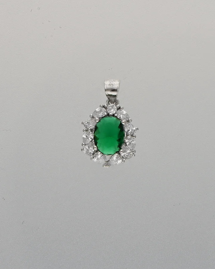 Emerald Drop Set in 92.5 Silver