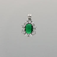 Emerald Drop Set in 92.5 Silver