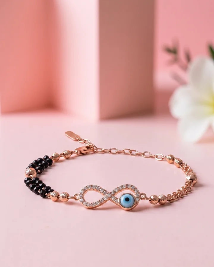 Infinity eye Mangalasutra Bracelet in 92.5 Silver