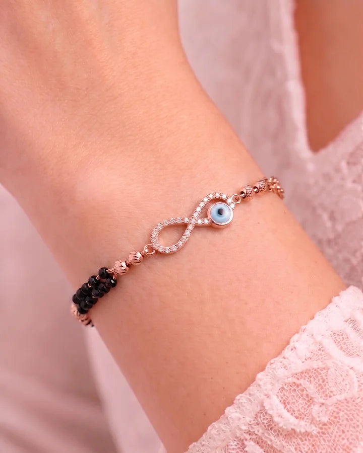 Infinity eye Mangalasutra Bracelet in 92.5 Silver