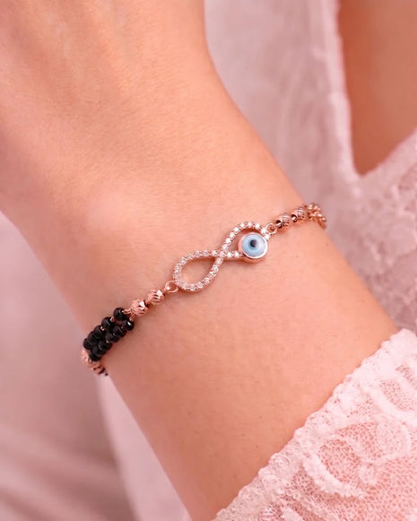 Infinity eye Mangalasutra Bracelet in 92.5 Silver