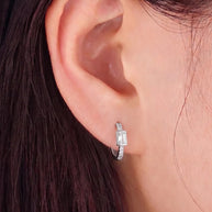 Crystal Hoop Earrings in 92.5 Silver
