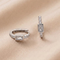 Crystal Hoop Earrings in 92.5 Silver