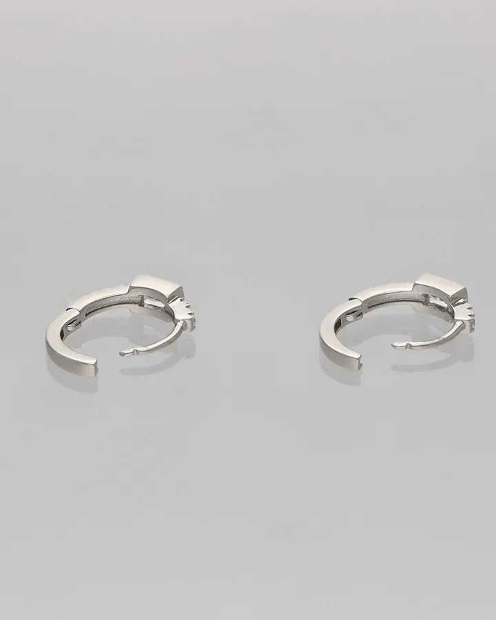 Crystal Hoop Earrings in 92.5 Silver