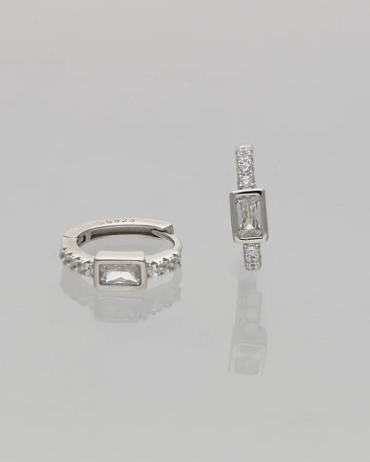 Crystal Hoop Earrings in 92.5 Silver