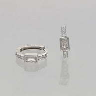Crystal Hoop Earrings in 92.5 Silver