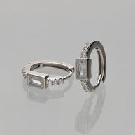Crystal Hoop Earrings in 92.5 Silver