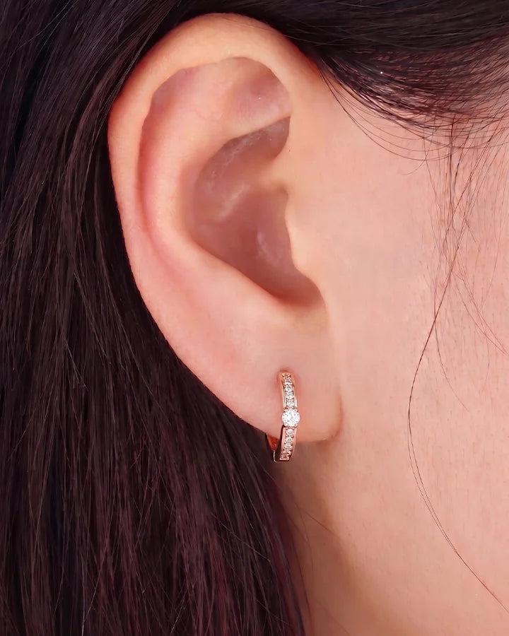 Rose Spark Hoop Earrings in 92.5 Silver