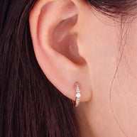 Rose Spark Hoop Earrings in 92.5 Silver