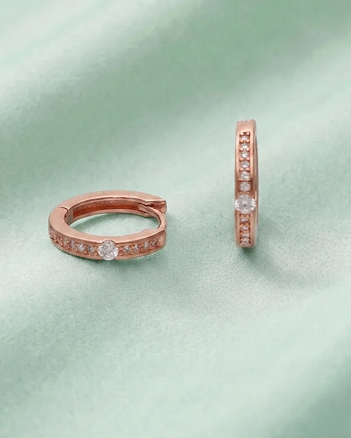 Rose Spark Hoop Earrings in 92.5 Silver