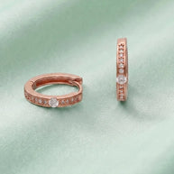 Rose Spark Hoop Earrings in 92.5 Silver