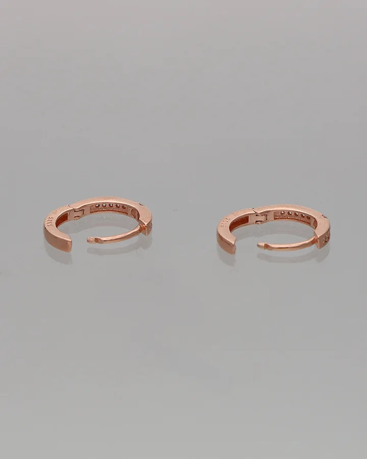 Rose Spark Hoop Earrings in 92.5 Silver