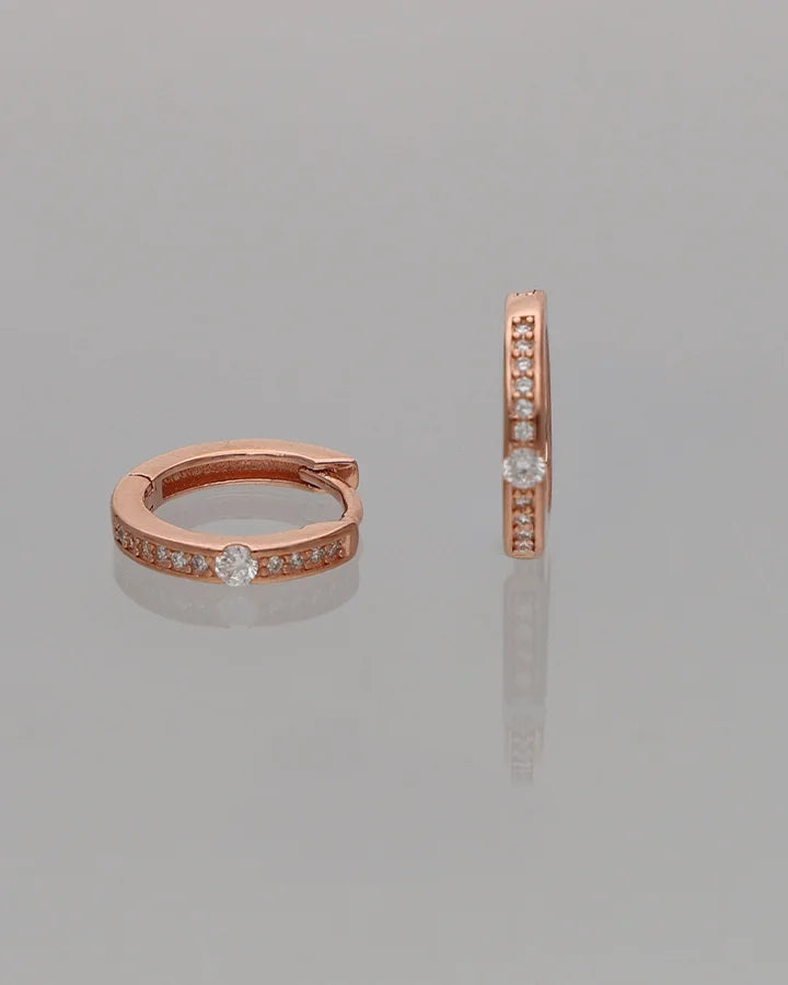 Rose Spark Hoop Earrings in 92.5 Silver