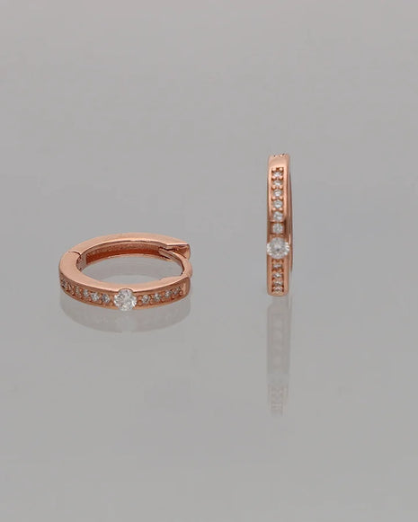 Rose Spark Hoop Earrings in 92.5 Silver