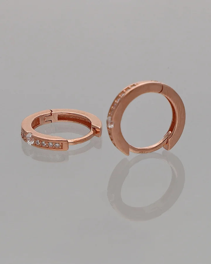 Rose Spark Hoop Earrings in 92.5 Silver