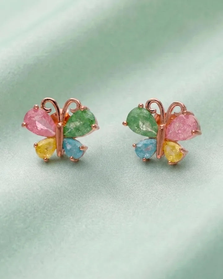 Butterfly Bloom Earrings in 92.5 Silver