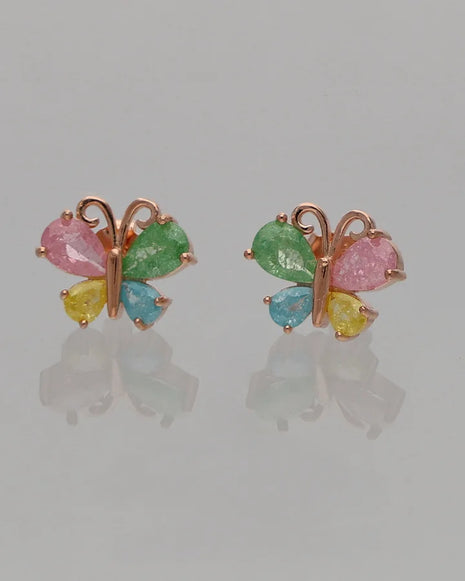 Butterfly Bloom Earrings in 92.5 Silver