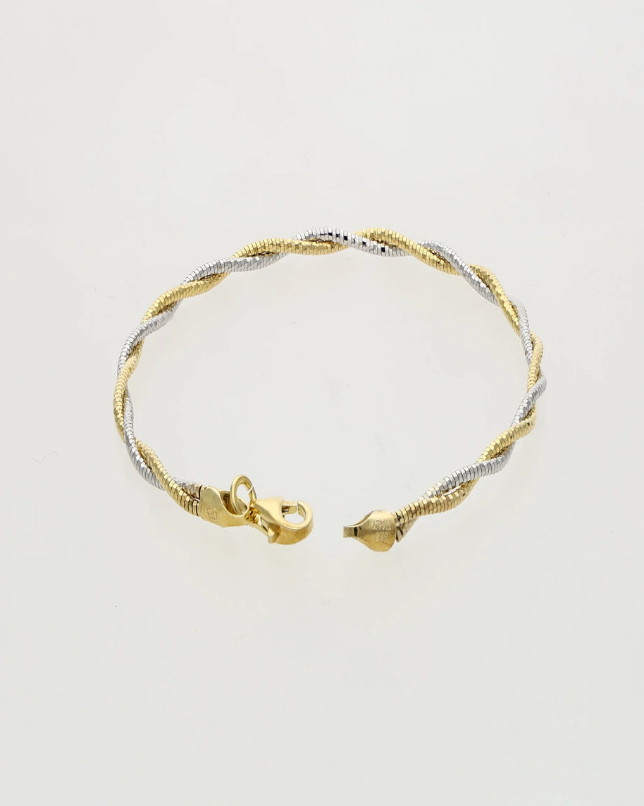 Dual Tone Rope Bracelet in 92.5 Silver