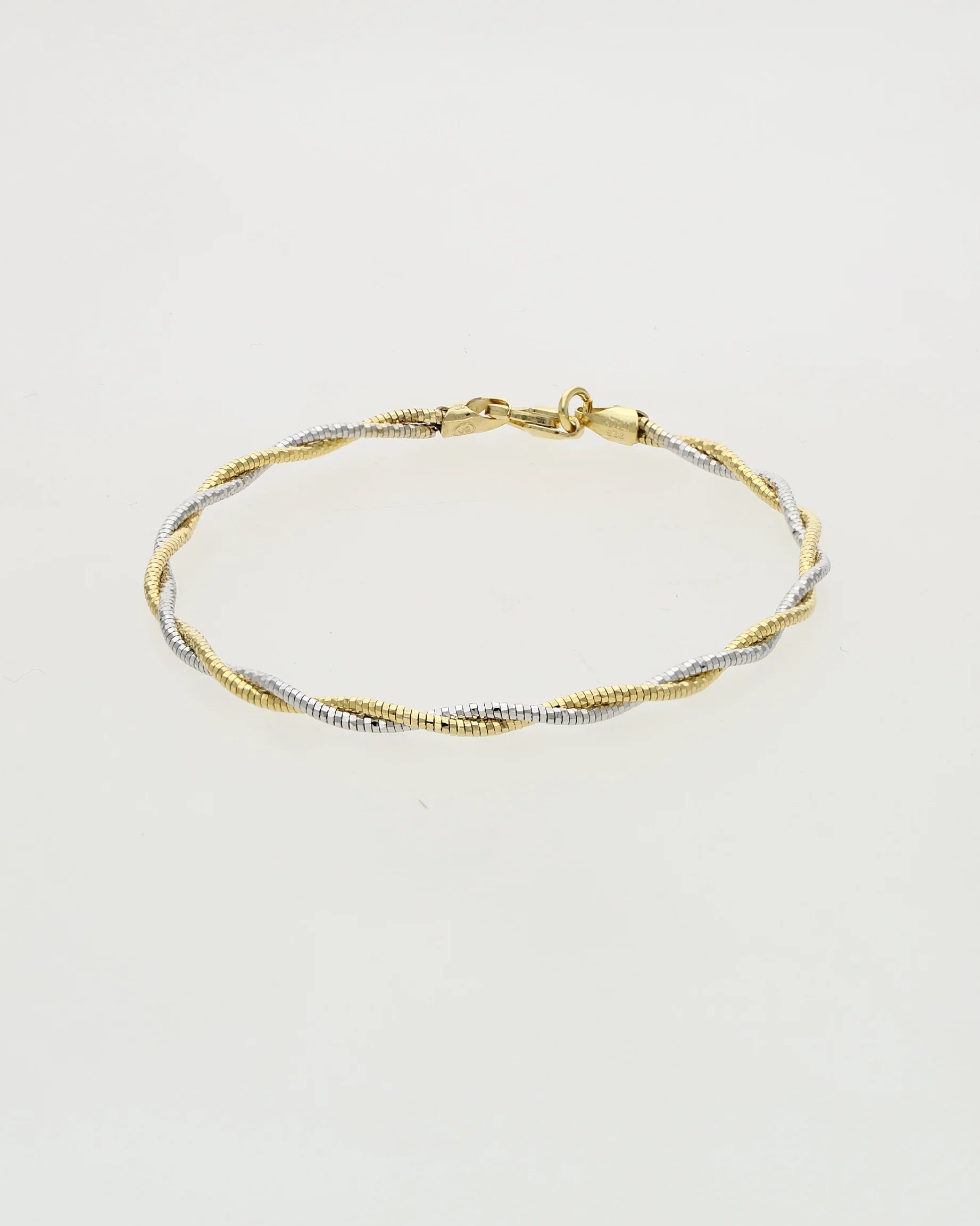Dual Tone Rope Bracelet in 92.5 Silver