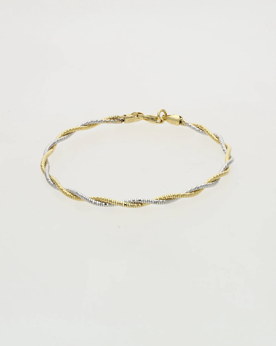 Dual Tone Rope Bracelet in 92.5 Silver