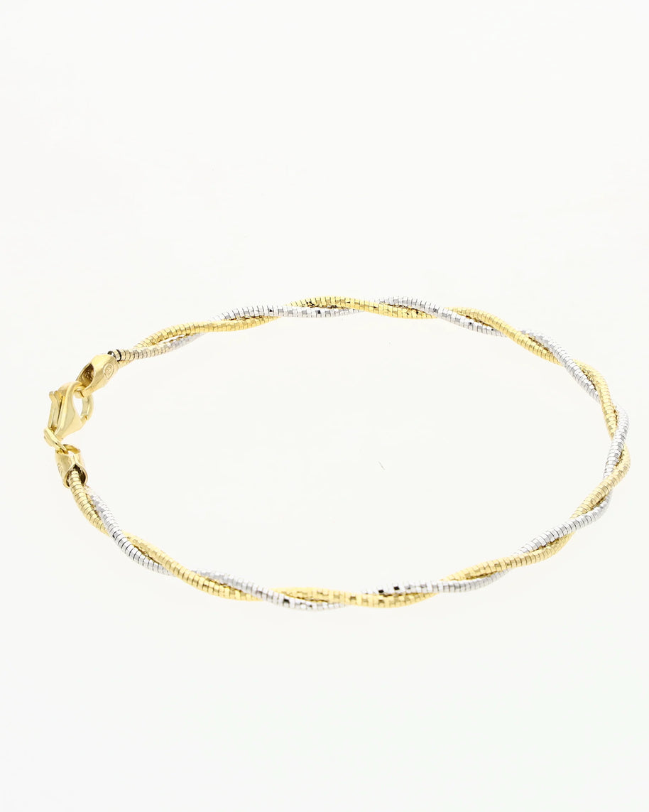 Dual Tone Rope Bracelet in 92.5 Silver