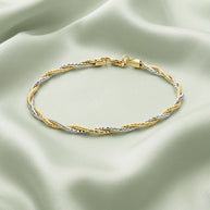 Dual Tone Rope Bracelet in 92.5 Silver