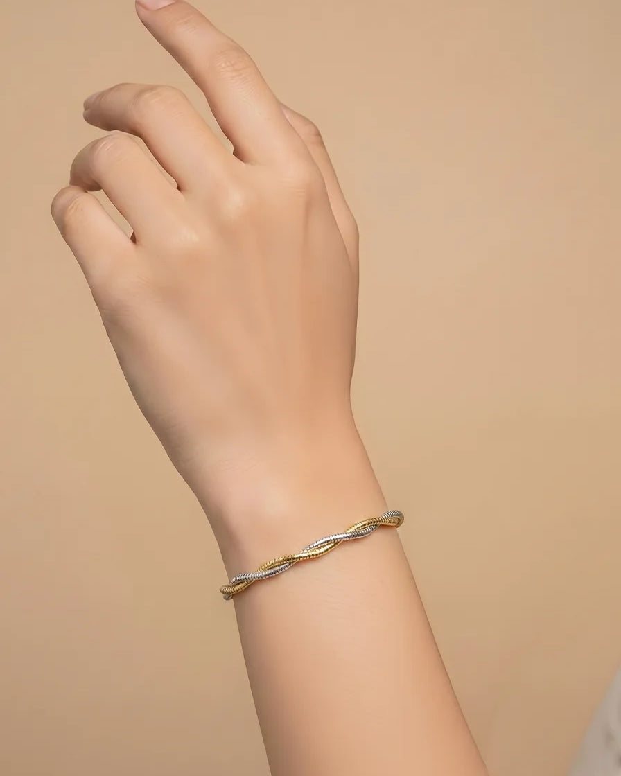 Dual Tone Rope Bracelet in 92.5 Silver