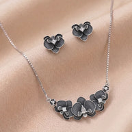 Grey Floral CharmDuo in 92.5 Silver
