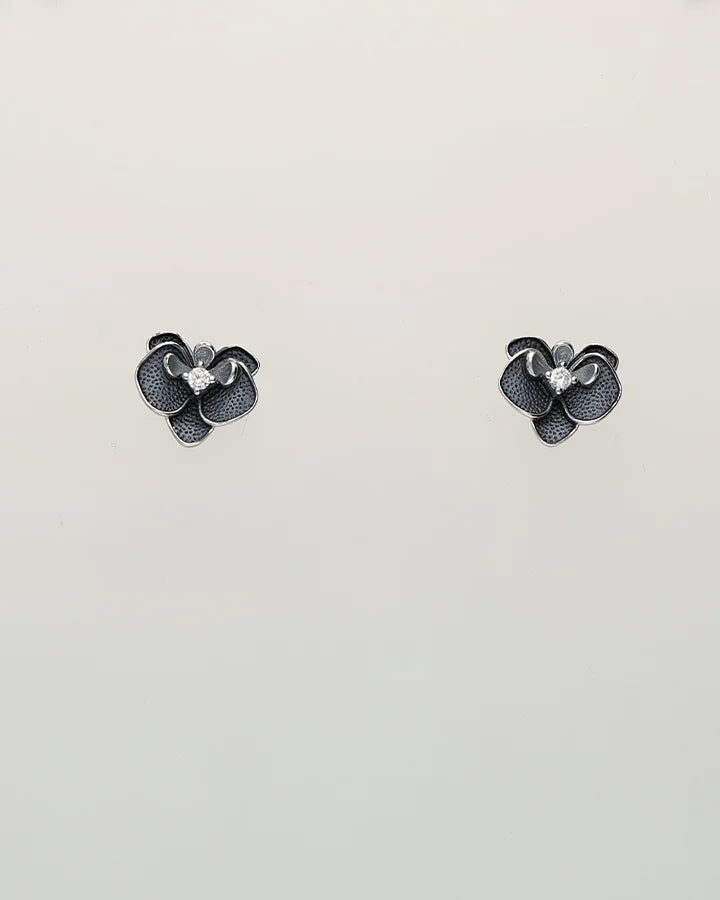 Grey Floral CharmDuo in 92.5 Silver
