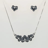 Grey Floral CharmDuo in 92.5 Silver