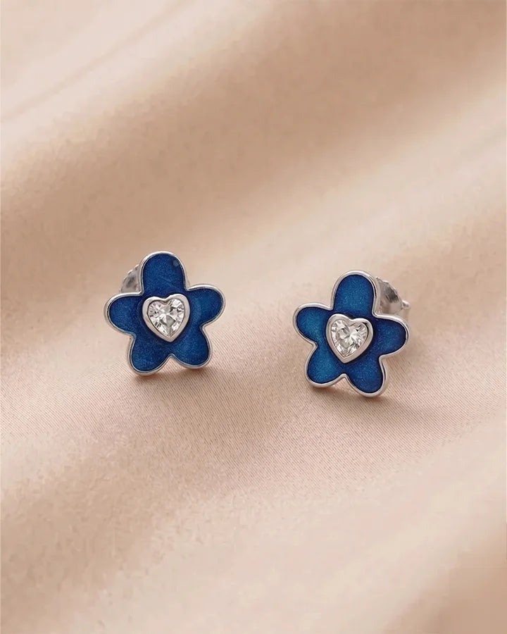 Blue Aura Studs in 92.5 Silver