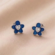Blue Aura Studs in 92.5 Silver