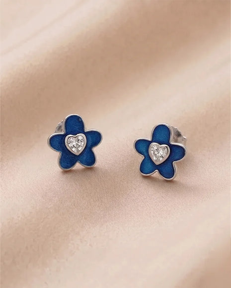 Blue Aura Studs in 92.5 Silver