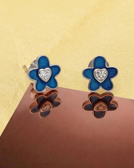 Blue Aura Studs in 92.5 Silver