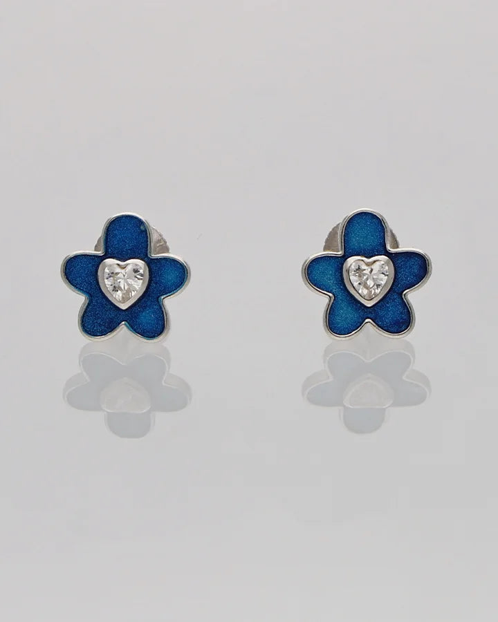 Blue Aura Studs in 92.5 Silver