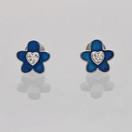 Blue Aura Studs in 92.5 Silver