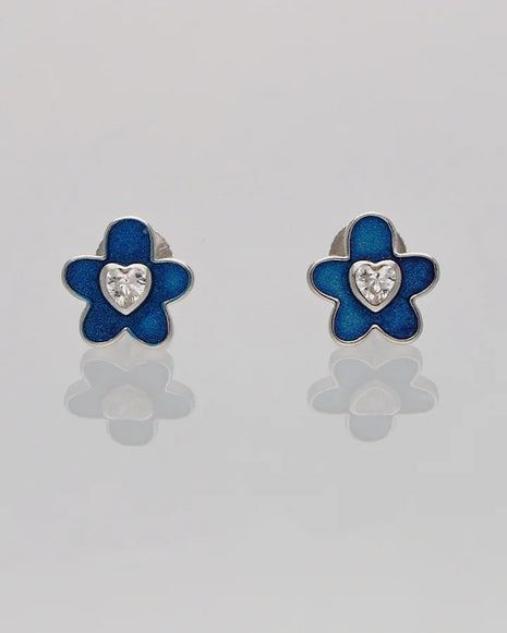Blue Aura Studs in 92.5 Silver