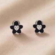 Black Studs in 92.5 Silver