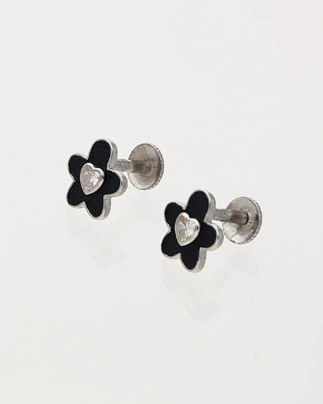 Black Studs in 92.5 Silver
