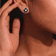 Black Studs in 92.5 Silver