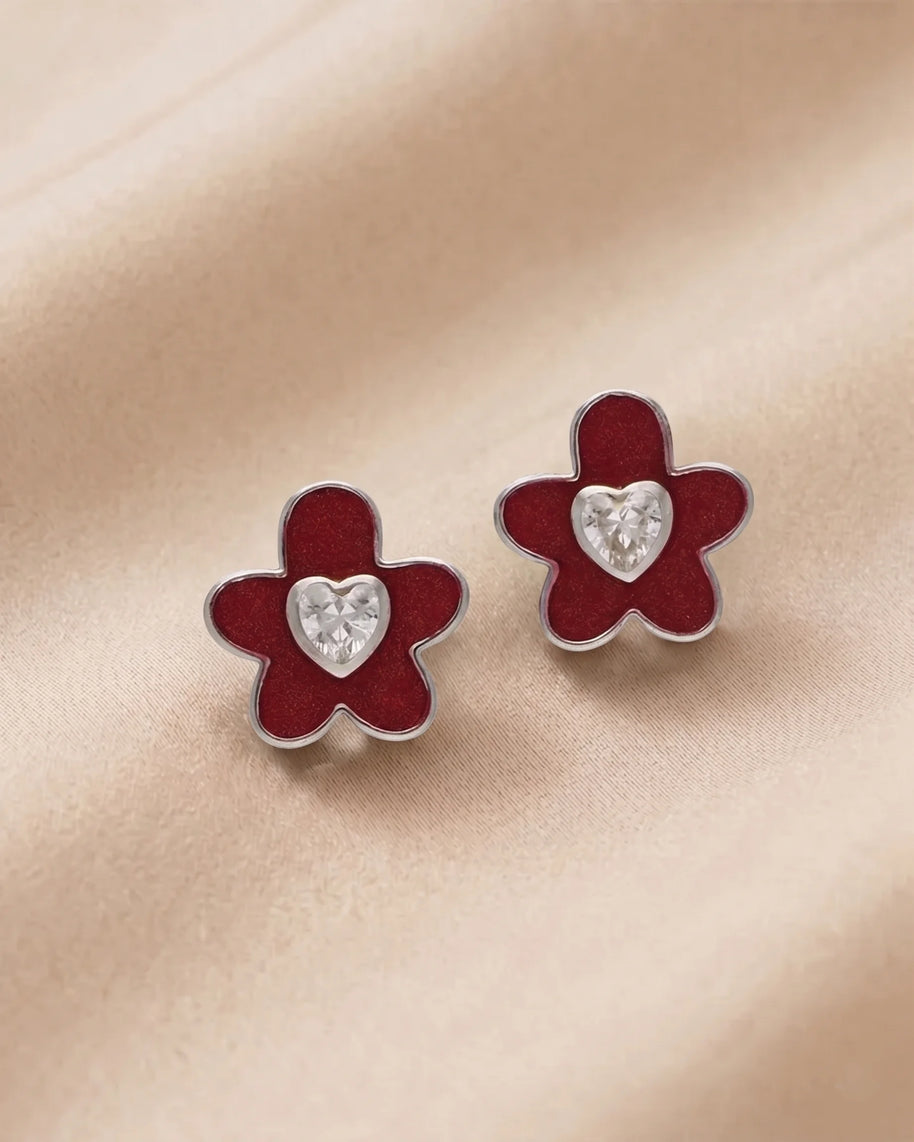 Scarlet Studs in 92.5 Silver