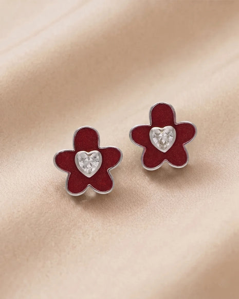 Scarlet Studs in 92.5 Silver