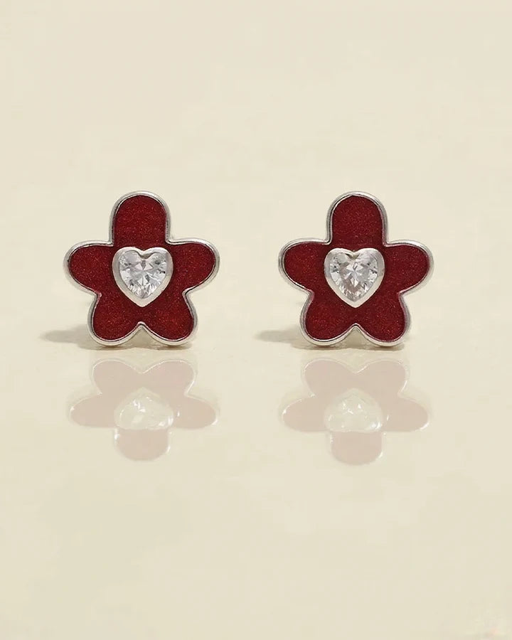 Scarlet Studs in 92.5 Silver
